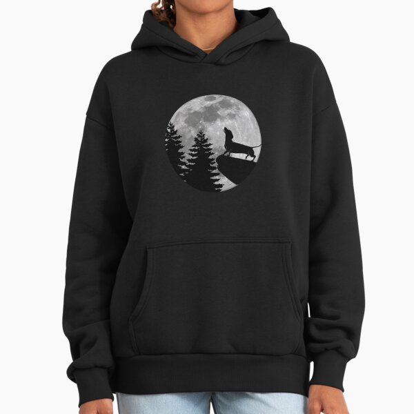 Dachshund howling in the moonlight Hoodie