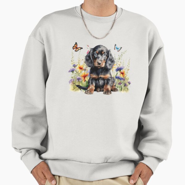 Gordon Setter Puppy With Spring Flowers Sweatshirt