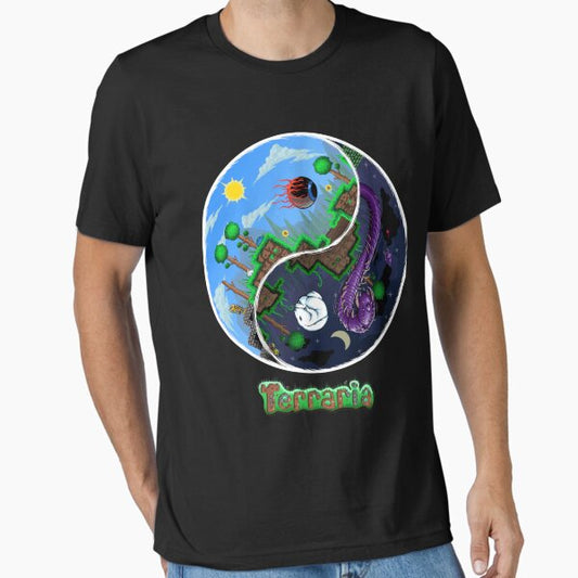 Terraria Game Night And Day Horror Design T-Shirt