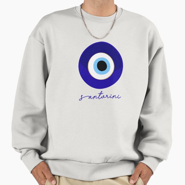 SANTORINI - GREECE, mati edition blue white. Sweatshirt