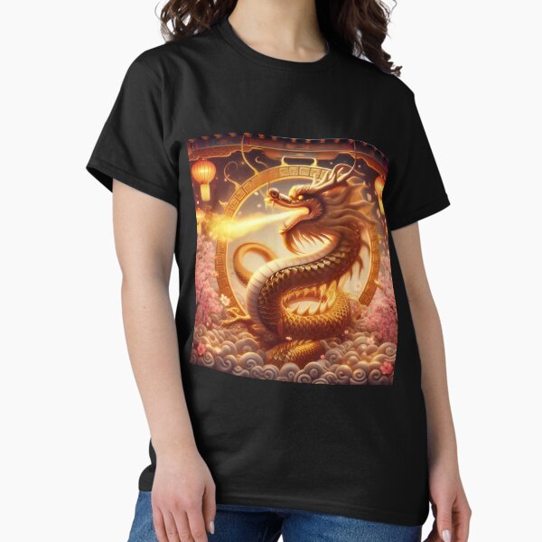 Golden Japanese dragon in spring,Legendary Animals,Dragons Breathing Fire Phone Cases,dragon art T-Shirt