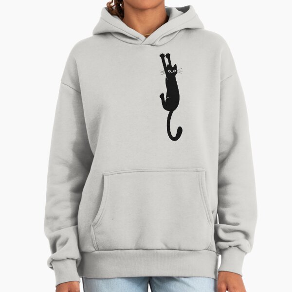Black Cat Holding On Hoodie