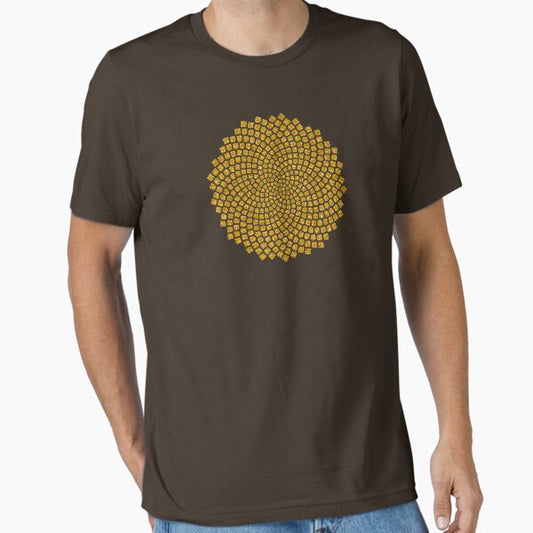 Sunflower, Seed, Fibonacci, Spiral, Golden Ratio, Math, Geometry T-Shirt