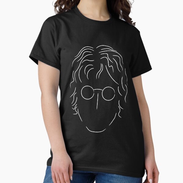 Jonn Lennon Minimalist Black T-Shirt