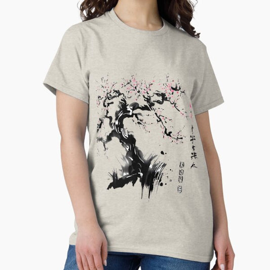 Bamboo Sakura blossom with Japanese ink T-Shirt