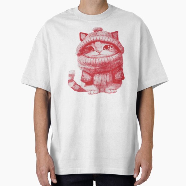 Cute Cartoon Cat Wearing Winter Clothes T-Shirt