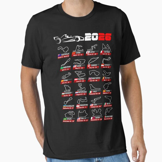 Calendar Formula race cars 2026 circuits sport v2 T-Shirt