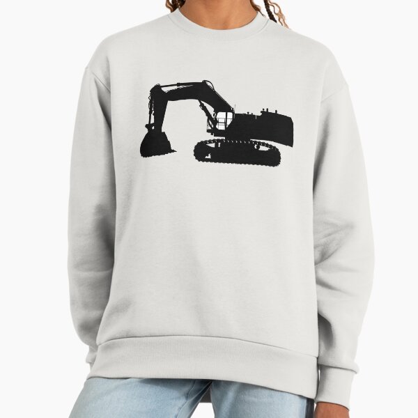 Hydraulic crawler excavator Cat 6015B with large loading shovel. Large construction machine backhoe loader, excavator. Isolated realistic silhouette. Sweatshirt