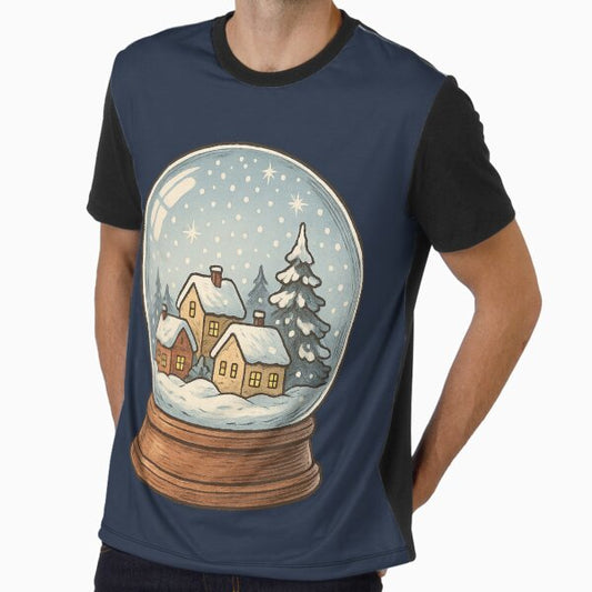 Snow Globe Winter Village - Christmas Gift Graphic T-Shirt
