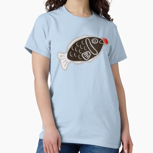 Sushi Soy Fish Pattern in Blue T-Shirt