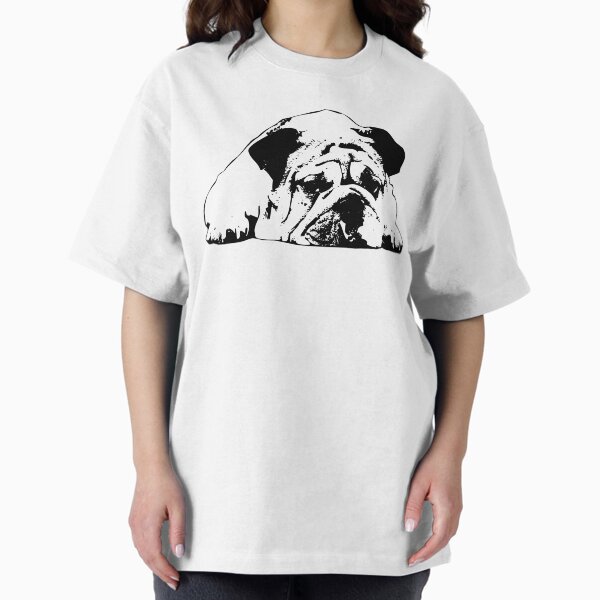 Bulldog Black and White Minimalistic Abstract Art T-Shirt