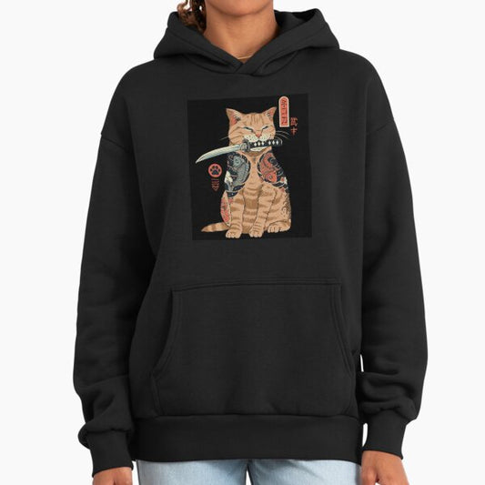 Katana cat vintage Hoodie
