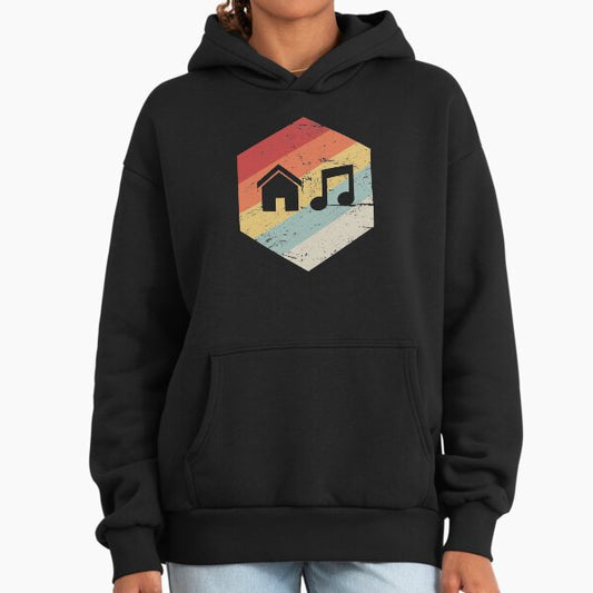 House Music - Vintage Retro Hexagon Hoodie