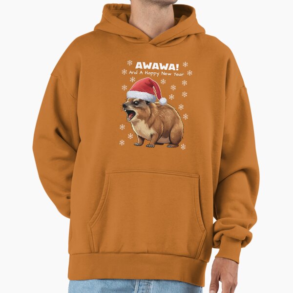 Rock Hyrax Awawa & A Happy New Year 2024 Pattern Funny Groundhog Dassi Hoodie