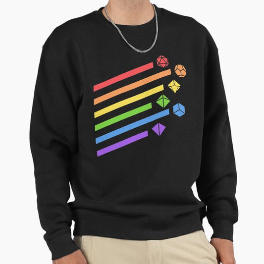 Rainbow Dice Set Tabletop RPG Gaming Sweatshirt