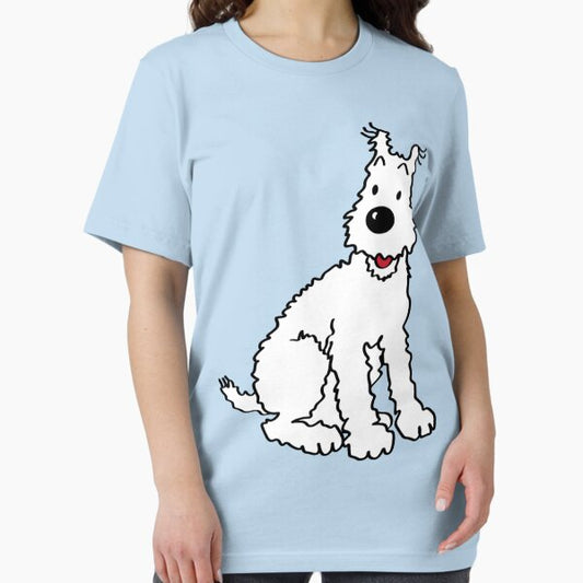Snowy dog Tin Tin Sticker T-Shirt