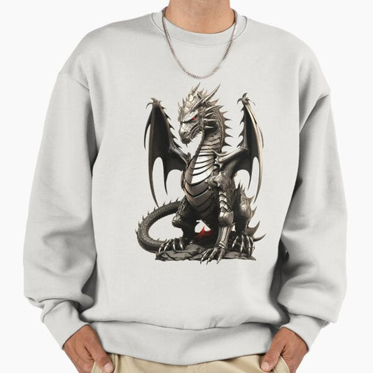Enchanted Knight and Dragon in Legendary Fantasy Sweatshirt