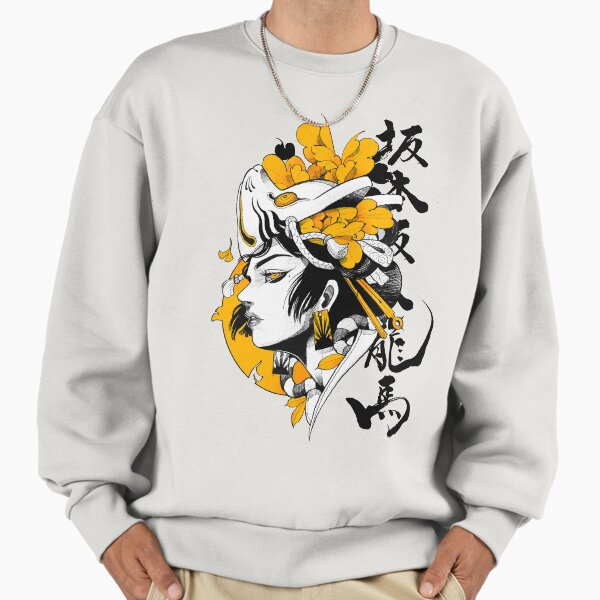 Japanese Samurai Geisha Mask Colorful Modern Urban Style Sweatshirt
