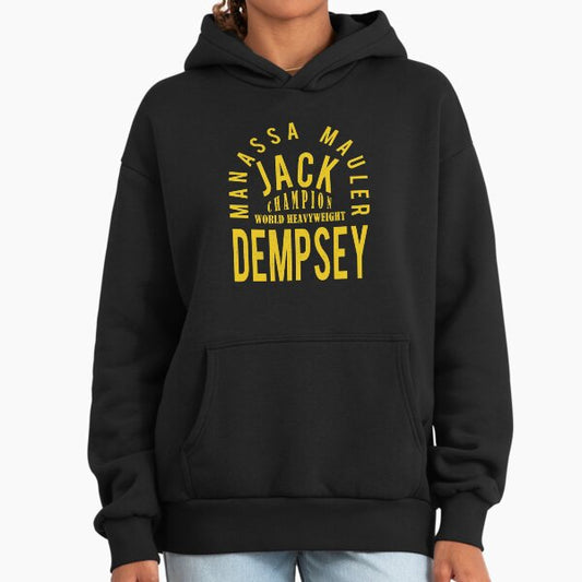 Jack Dempsey known as the "Manassa Mauler" in yellow Hoodie