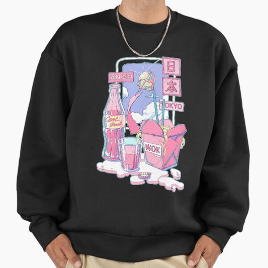 Cute summer set of Japanese food and cool drinks Sweatshirt
