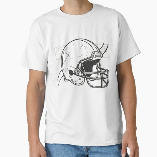 Retro Distressed Football Helmet Game Day Art T-Shirt