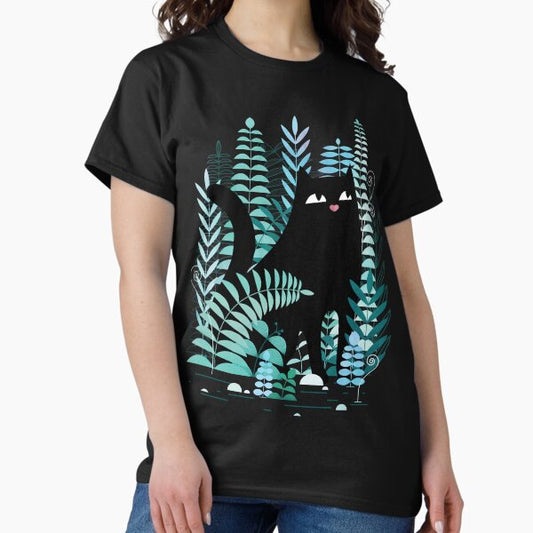 The Ferns (Black Cat on Green) T-Shirt