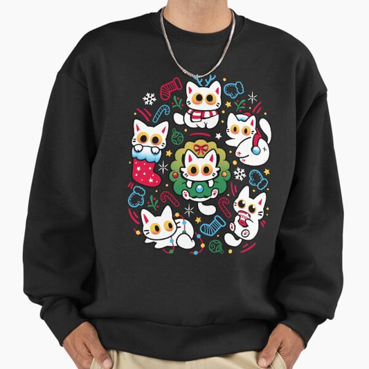 Cats Gone Christmas - Funny White Kittens Sweatshirt