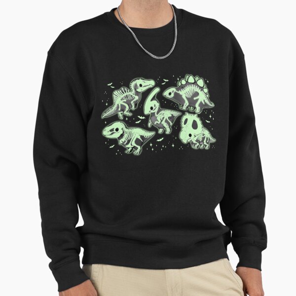 Skeleton Dinos (glowy details), Cute Halloween Dinosaurs Sweatshirt