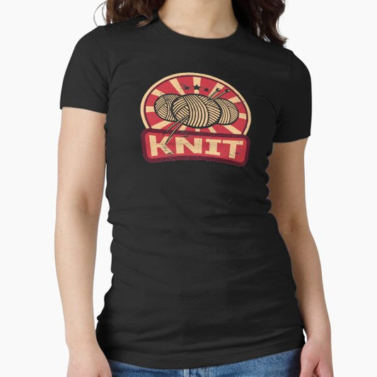 Knitting propaganda Fitted T-Shirt