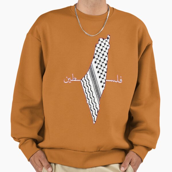 Traditional Shemagh Keffiea Palestine Jordan Scarf Red Pattern, Palestine Map Proud Palestinian Map Cities Al Quds Large City In Palestine County Sweatshirt