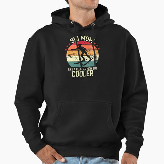Ski Mom Like A Regular Mom But Cooler - Vintage Retro Ski Mom Gift Hoodie