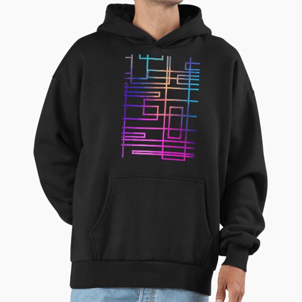Top geometric patterns one line new colorful strips striped art Hoodie