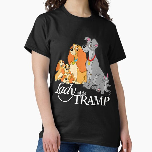 Lady And The Tramp Romantic Couple Movies Spaghetti Dogs Cartoon T-Shirt