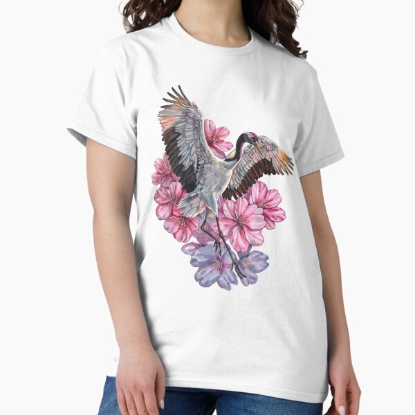 Dancing Crane and Blossoms T-Shirt
