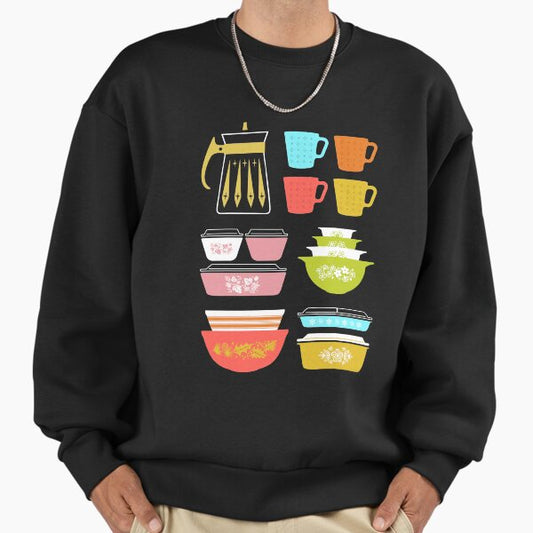 Pyrex Pretties - Vintage Glass Kitchenware Sweatshirt