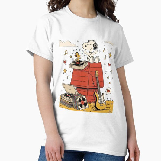 Snoopy Peanuts Vinyl Vibes Snoopy Woodstock’s T-Shirt