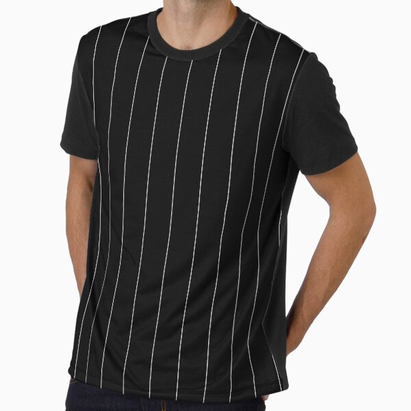 Minimalist Black and White Pinstripes Graphic T-Shirt