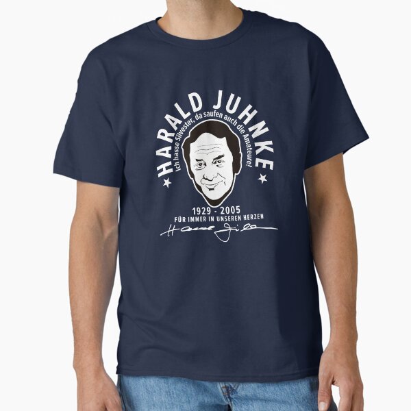 Harald Juhnke Portrait Logo - “I hate New Year’s Eve” Quote Design T-Shirt