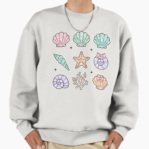Wildflower Seashell Clam Summer, Floral Summer, Summer Beach, Wildflower Summer Design, Summer Vacation Sweatshirt