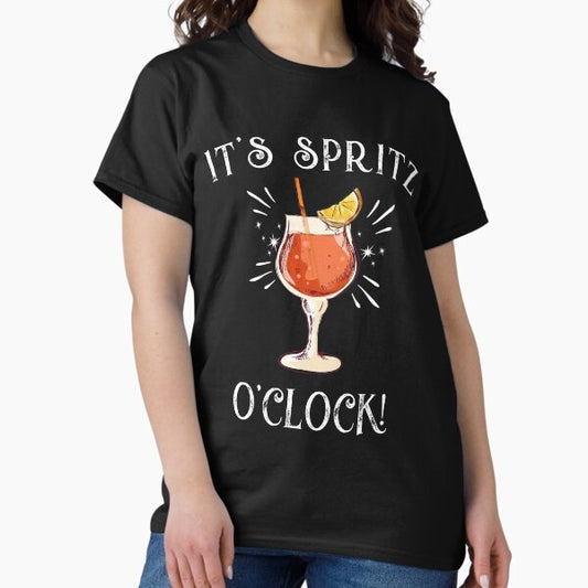 Italian Aperitivo - "It's Spritz O'clock" Aperol Spritz Design T-Shirt