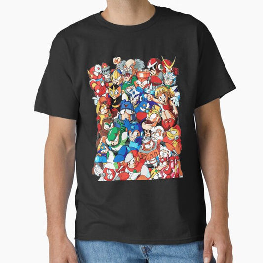 Mega Man 1, 2, and 3 Robot Masters T-Shirt