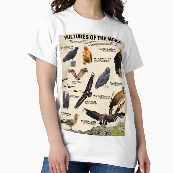 Vultures of the World Birder Ornithology Scientific Diagram Poster T-Shirt