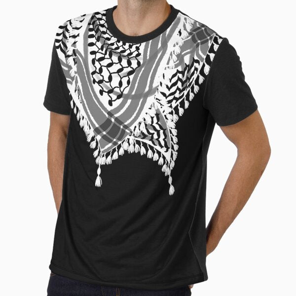 Keffiyeh Neck Scarf Illustration Graphic T-Shirt