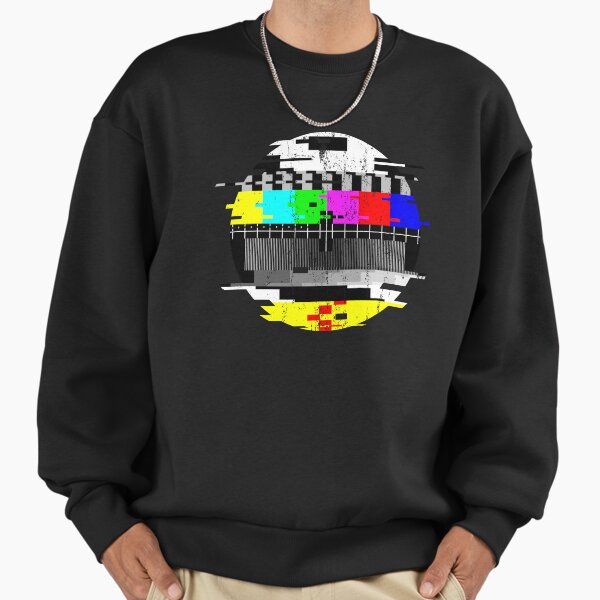 Vintage Glitched TV Test Pattern Graphic Sweatshirt