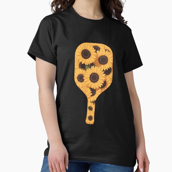 Sunflower Pickleball Women Flowers Pickleball Paddle Racquet T-Shirt