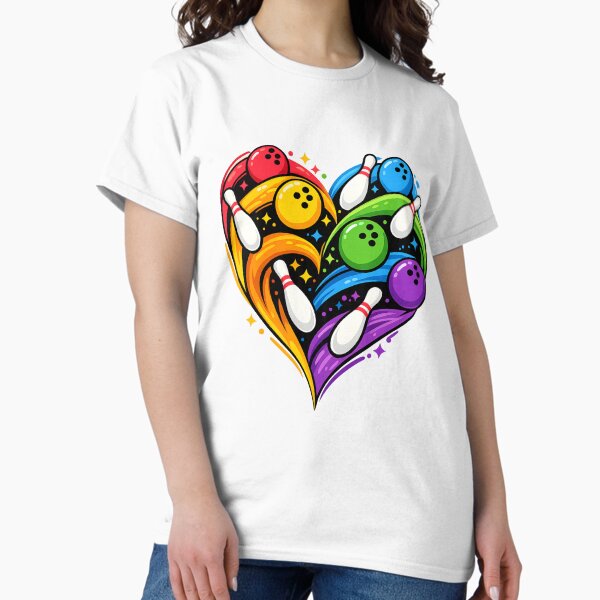 Bowling Love Heart Design T-Shirt
