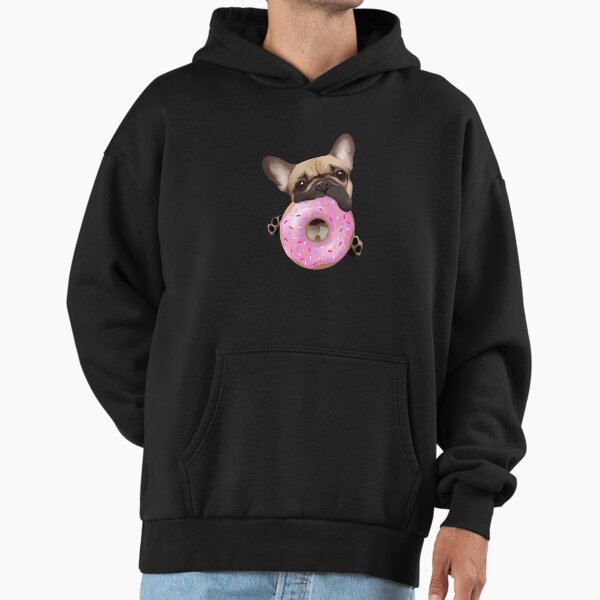 French bulldog lovers, sweet frenchie with pink donuts Hoodie