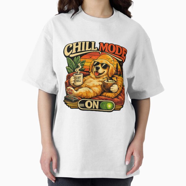 Retro Chill Mode Dog Funny Lazy Dog T-Shirt