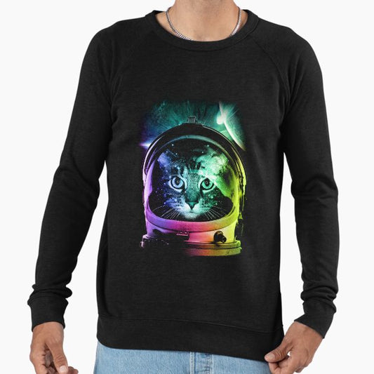 Astronaut Cat V.II Lightweight Sweatshirt
