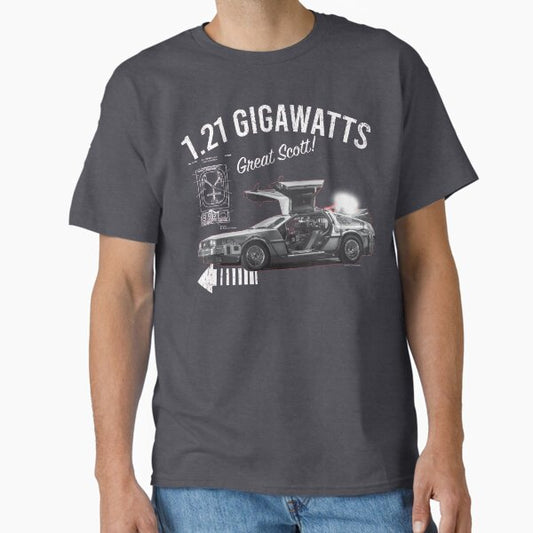 Back to the Future 1.21 Gigawatts DeLorean Car (© UCS LLC and Amblin) T-Shirt